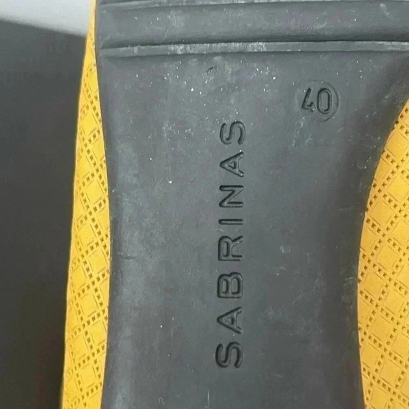 Sabrina London Yellow Nubuck Ballet Flats EU 40 US 9 Made in Spain Slip On - Picture 7 of 12